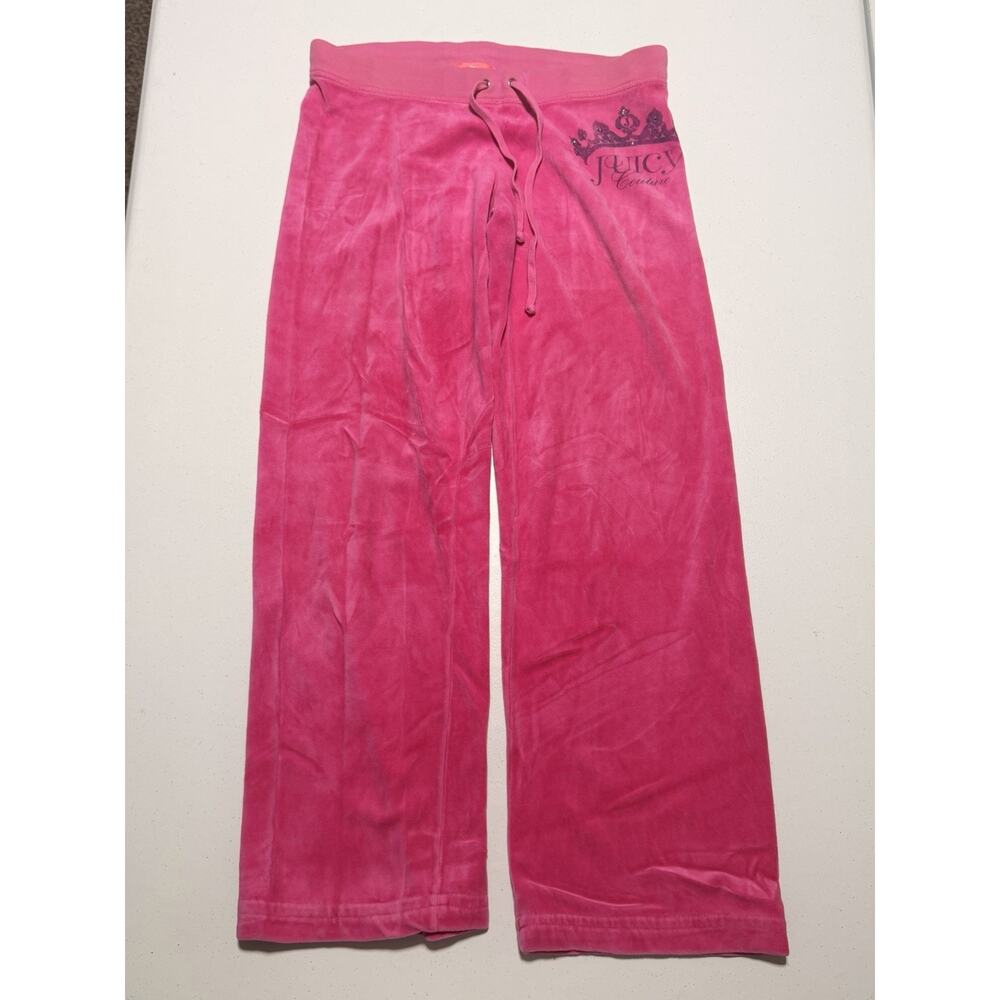 Juicy Couture Pink Velour Track Pants - Vintage Neon Tag